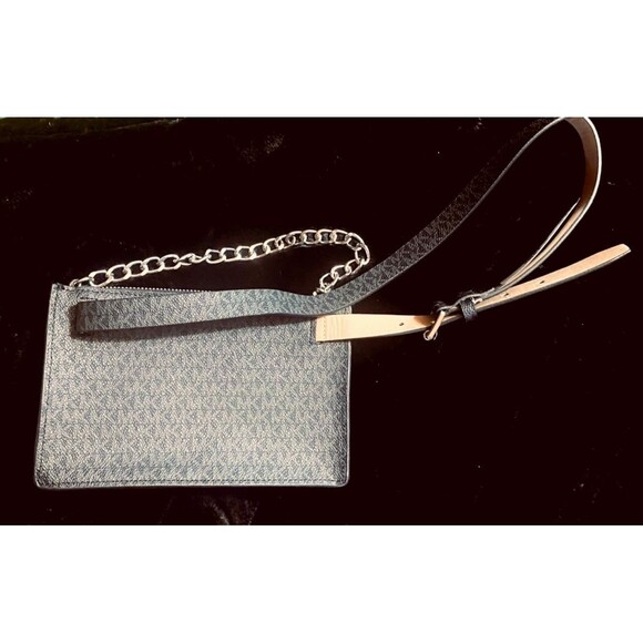 Michael Kors Belt Bag S/M NWT black and gray MK signature logo - Picture 5 of 6